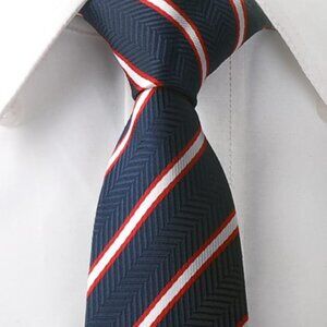 Navy Striped Necktie 2.5" W x 58"L